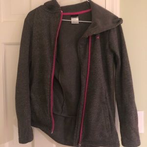 Grey athletic zip up